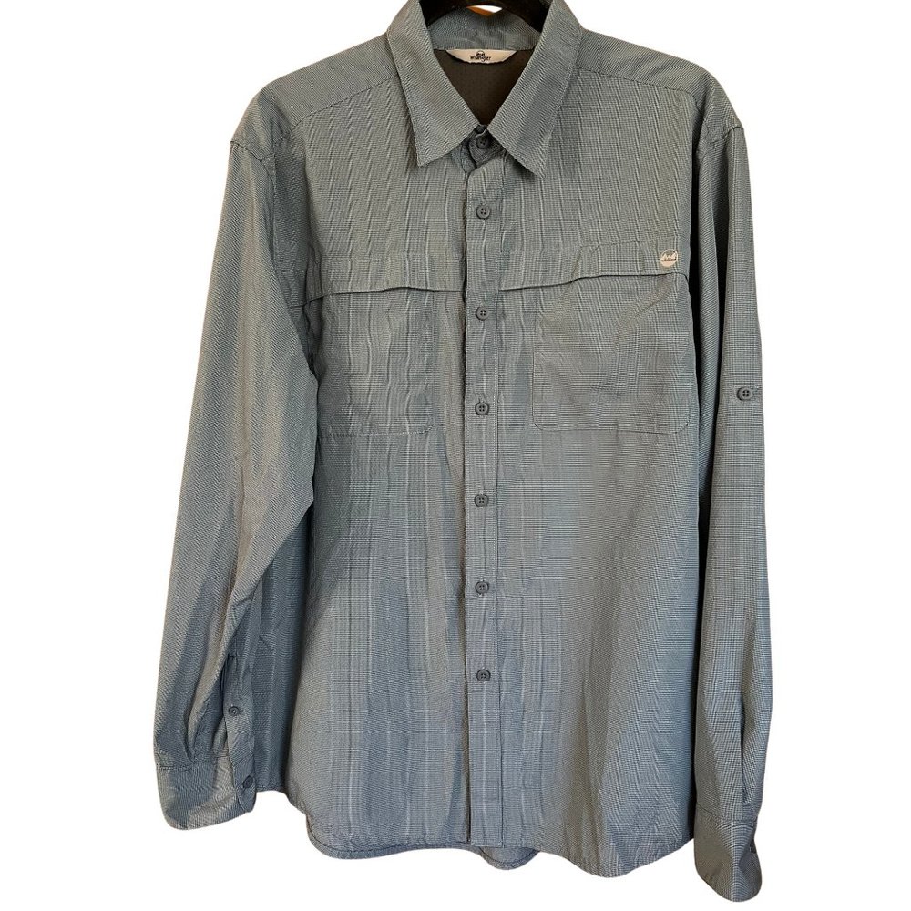 NWOT! Lightweight Blue Checkered Collared Shirt // Wrangler Men's Size L